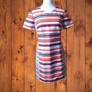 Hutch Anthropologie Women's Small Striped Short Sleeve Dress Lined Classic